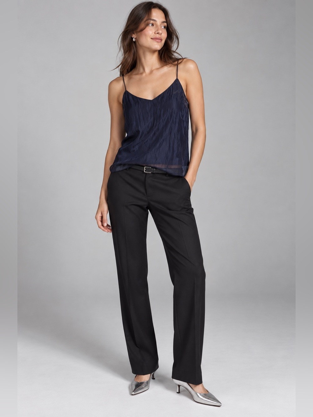 Theory Navy Blue Spaghetti Strap Camisole Tank Top Size P